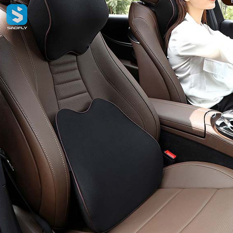 Car headrest lumbar support car memory foam lumbar cushion pillow set